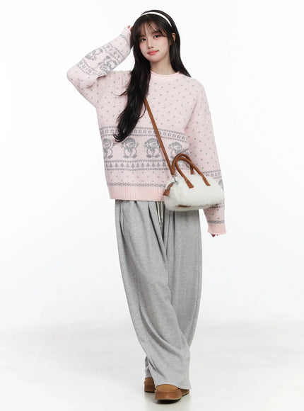 Oversized Graphic Sweater IJ529