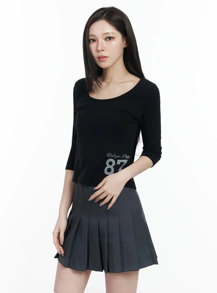 vintage-numeral-half-sleeve-fleece-top-ij528