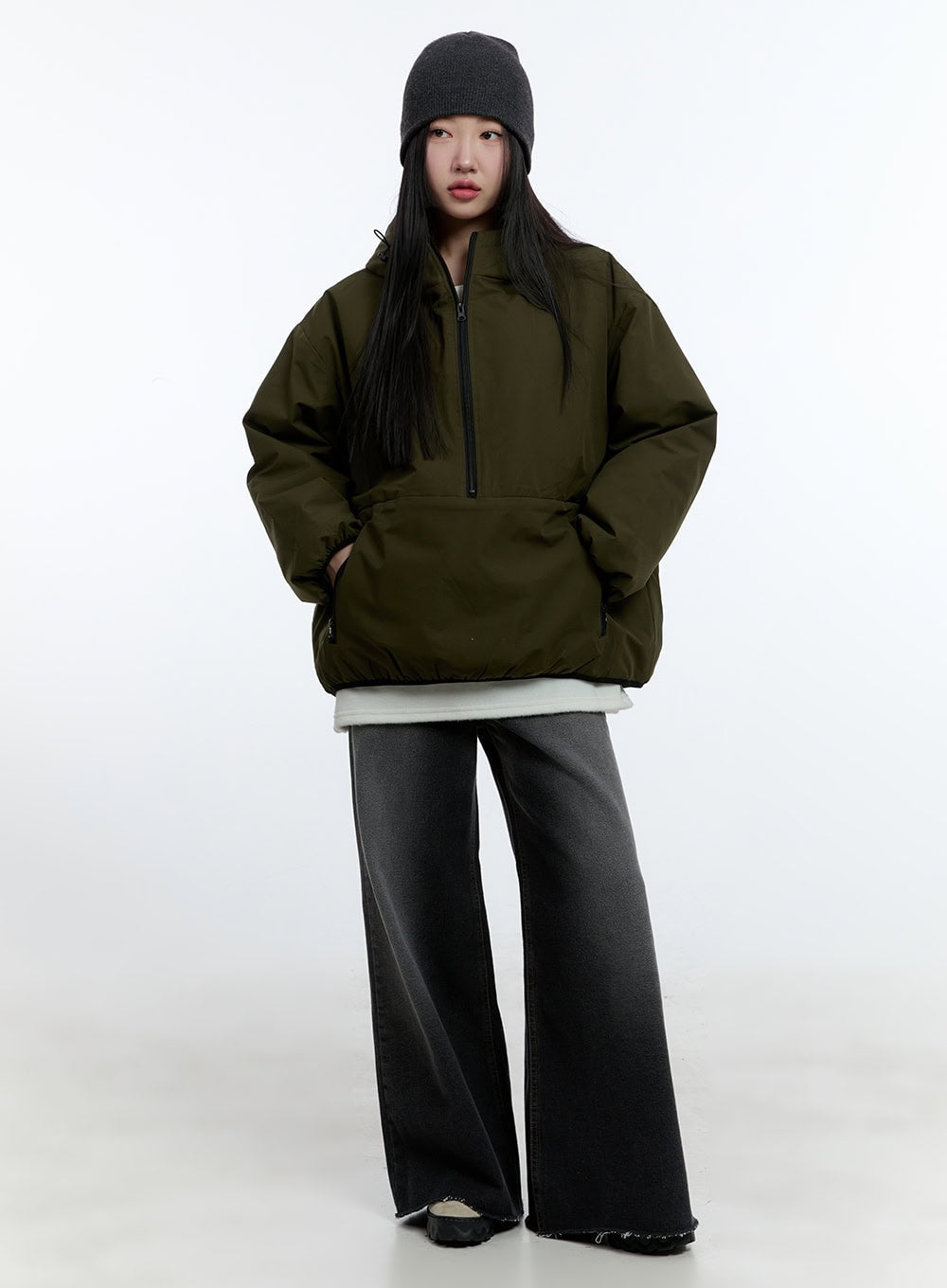 Padded Half-Zip Jacket CD423 - Acubi style | LEWKIN – LEWKIN