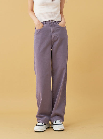 Long Cotton Colored Wide Pants OU15