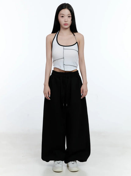 Wide-Leg Relaxed-Fit Track Pants CL530