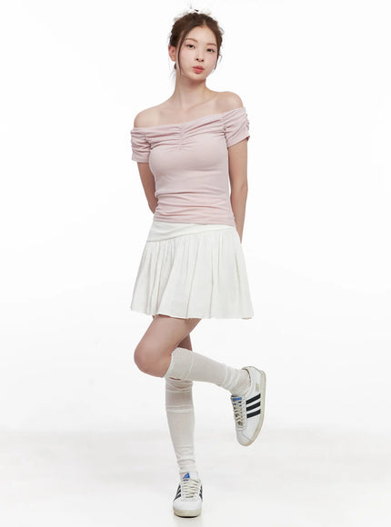 asymmetric-shirred-mini-skirt-cl524