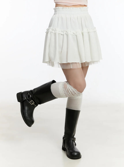 layered-lace-mini-skirt-cm511