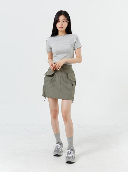 Drawstring Cargo Mini Skirt OM317