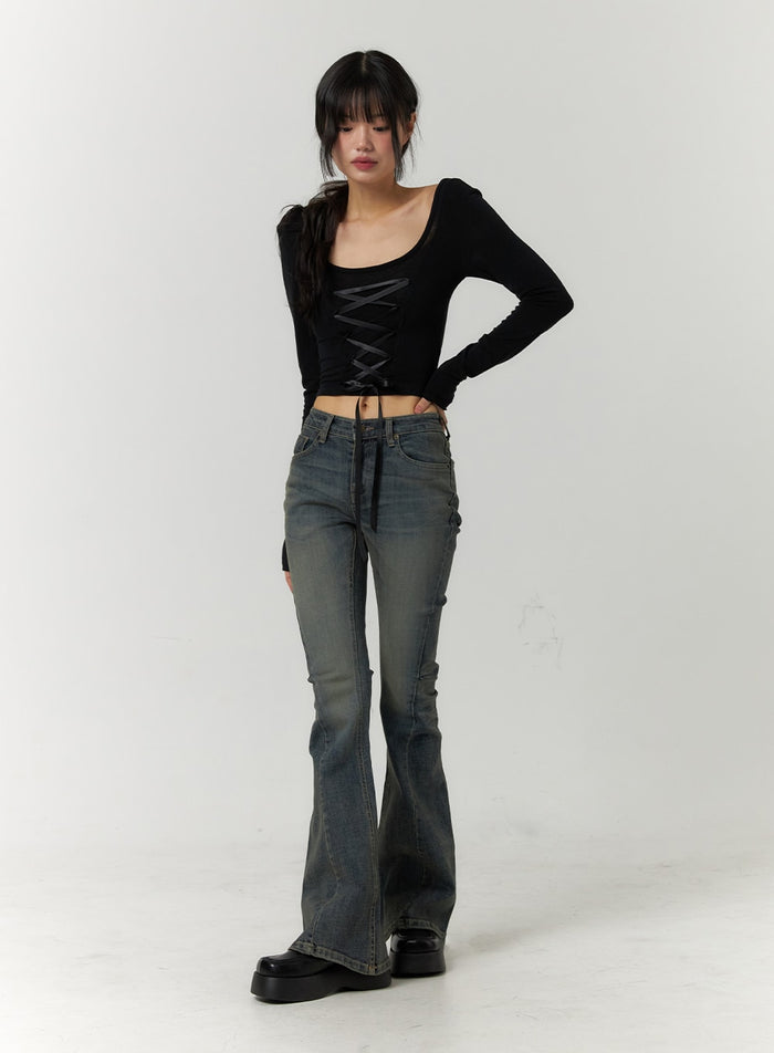 high-waist-slim-washed-bootcut-jeans-cf407