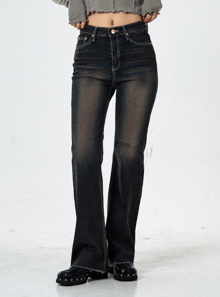 Basic Washed Bootcut Jeans CS07
