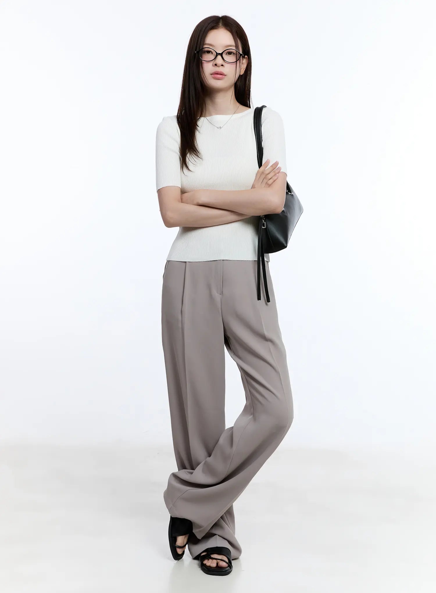 【BAON】Onga Hook Pintuck Wide Pants Elegant Pintuck Wide-Leg Pants CU513 - Casual style | LEWKIN
