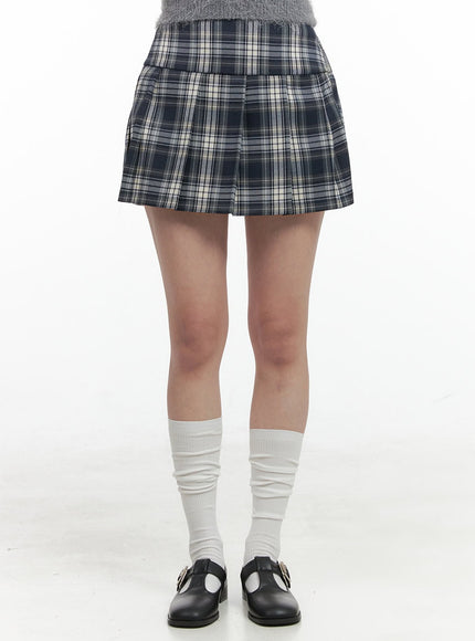 checkered-pleated-mini-skirt-og409