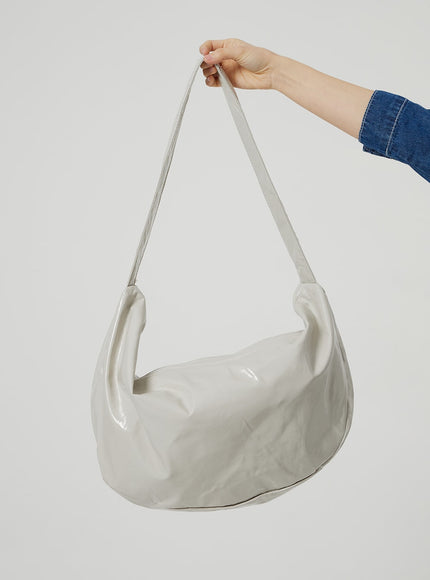 Faux Leather Half Moon Cross Body Bag OF310