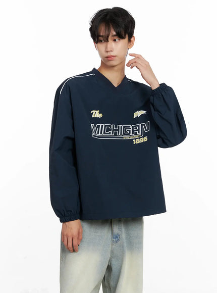 mens-v-neck-lettering-windbreak-pullover-io516