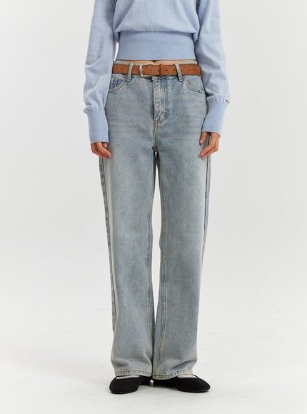 High-Waisted Full-Length Straight Leg Jeans OD320