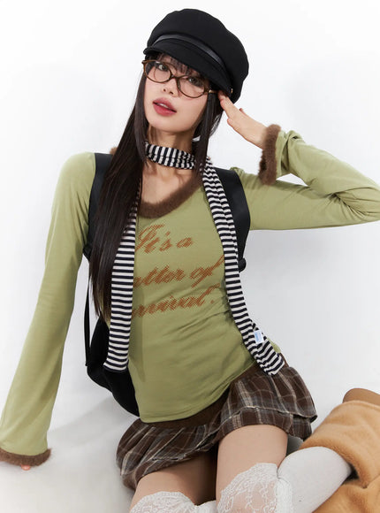 faux-fur-trim-fleece-long-sleeve-top-cd518