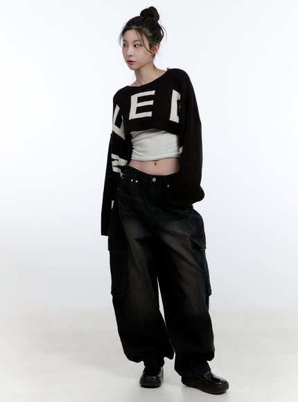 Super Cropped Graphic Sweater CJ522