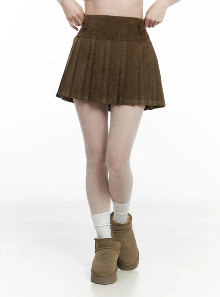velvet-pleated-mini-skirt-cj506