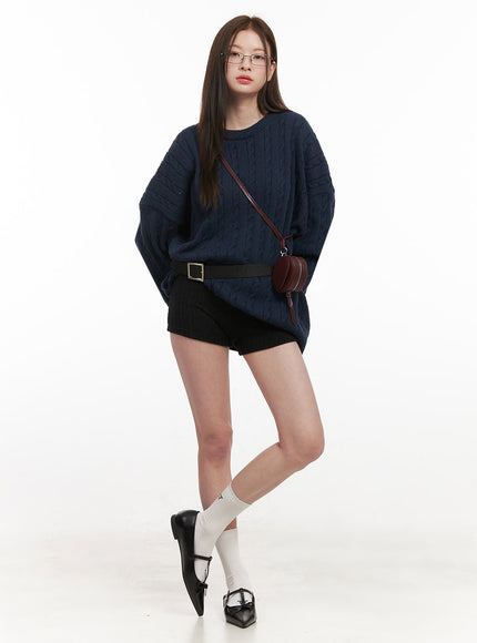 Cable Knit Oversized Sweater IF505