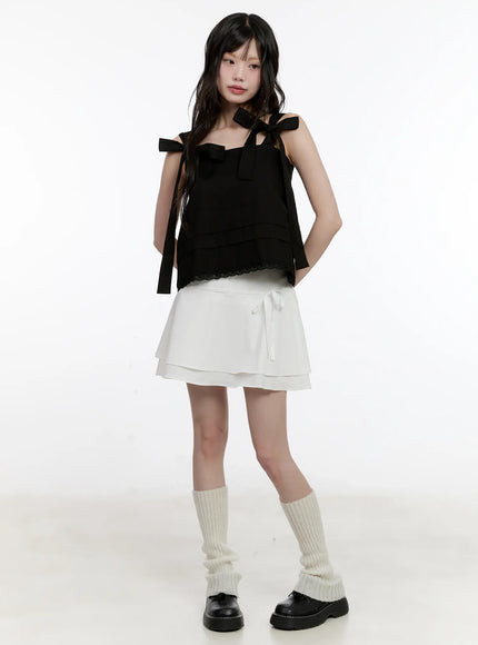 layered-flare-ribbon-mini-skirt-cl507