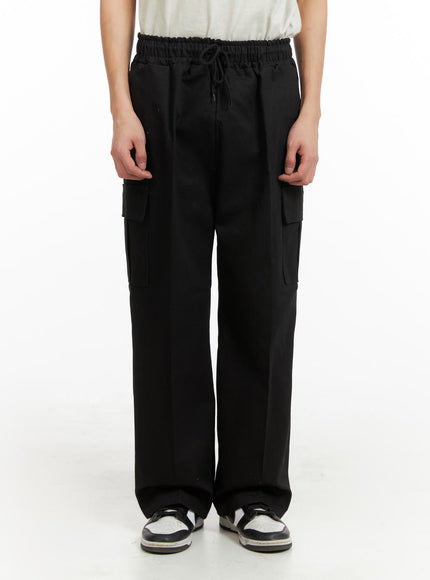 mens-cargo-straight-leg-pants-ia402 / Black