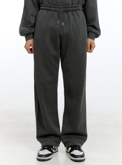 mens-washed-cotton-sweatpants-black-ig422 / Black