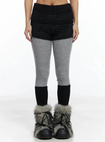 textured-knit-shorts-in528 / Black