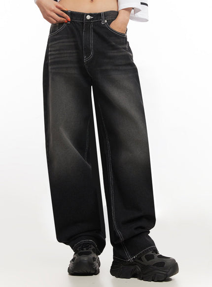 Alexis Stitched Wide-Leg Jeans IA504