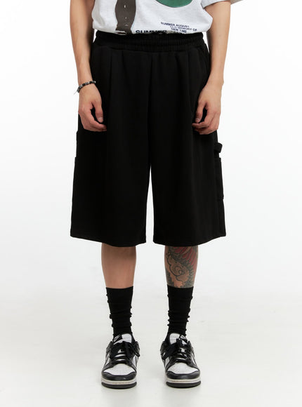 mens-wide-fit-sweatpant-shorts-ig402 / Black