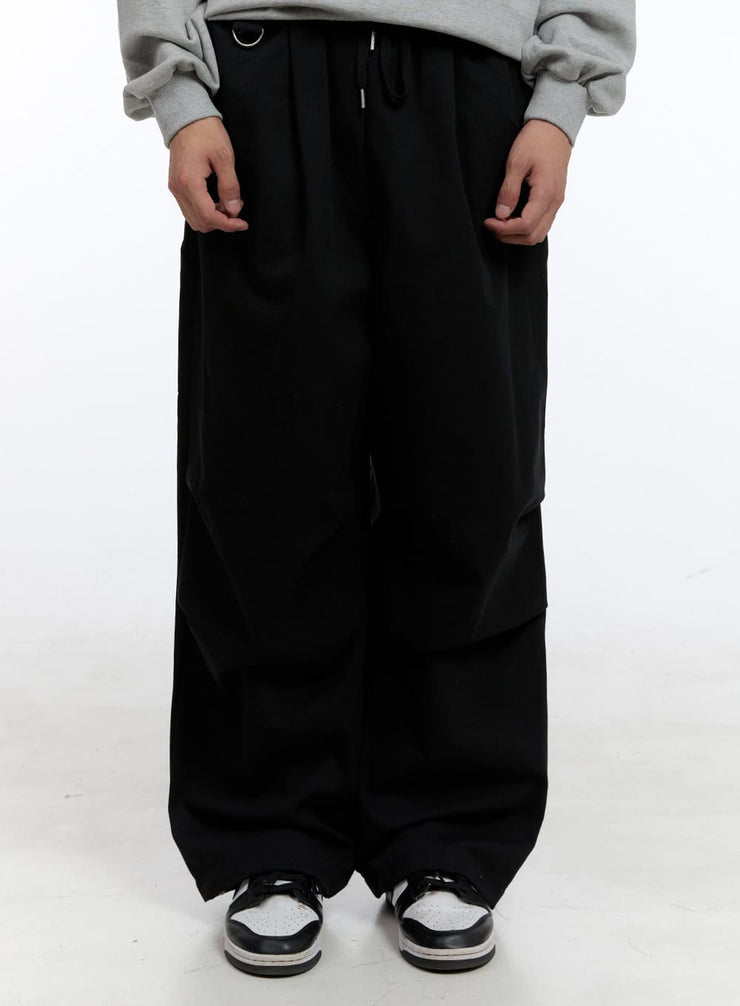 mens-wide-fit-cotton-pants-ig428 / Black