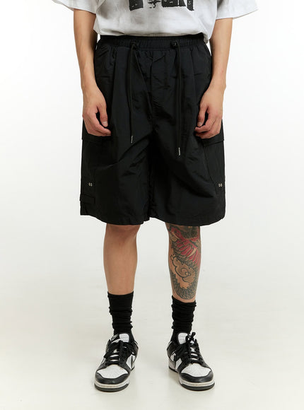 mens-activewear-cargo-shorts-il412 / Black