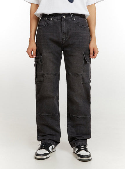 mens-cargo-jeans-black-iu427 / Black