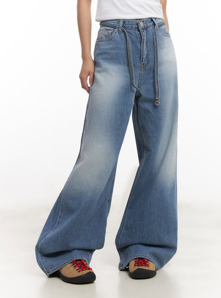 nikki-denim-strap-baggy-jeans-ia515 / Blue