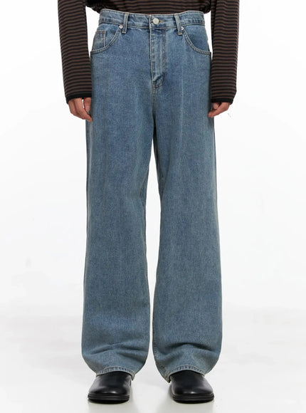 mens-classic-blue-denim-jeans-io517 / Blue