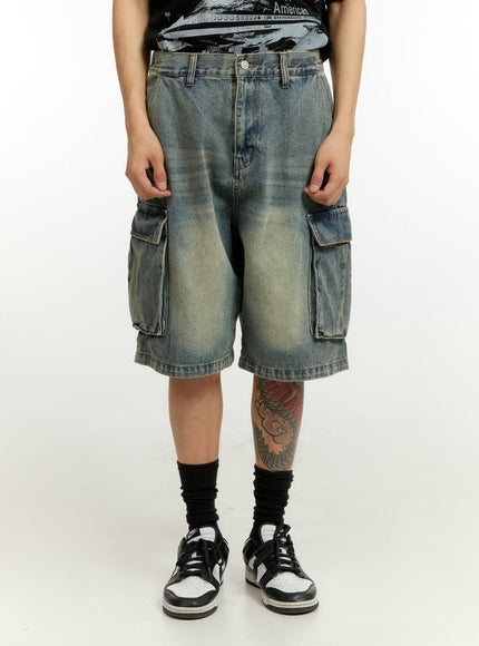 mens-washed-cargo-jorts-il412 / Blue