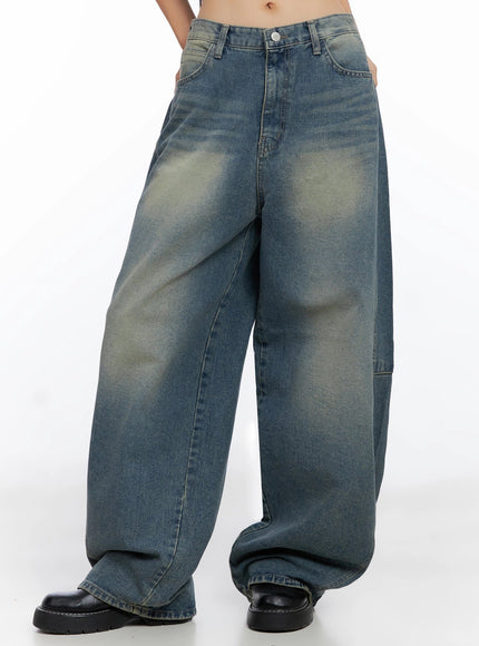 lowfell-balloon-wide-denim-jeans-co517 / Blue
