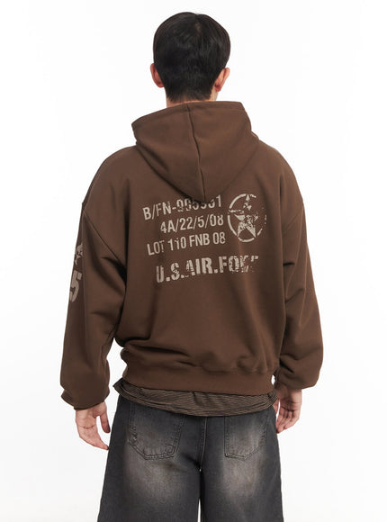 mens-urban-graphic-hoodie-im528 / Brown