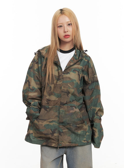 Essential Oversized Hooded Windbreaker Jacket CM506