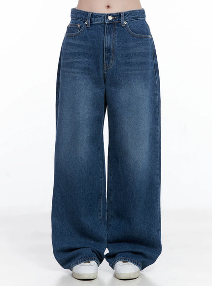 rumi-wide-leg-straight-jeans-cg520 / Dark blue