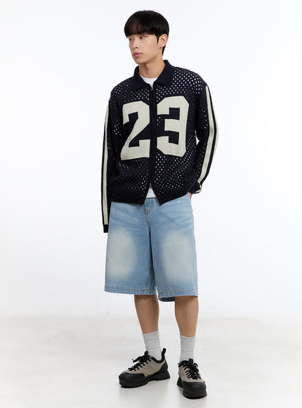 men-s-summer-zip-up-sweater-iy530 / Dark blue