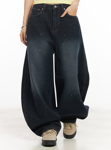 beatrice-paint-baggy-jeans-im525 / Dark blue