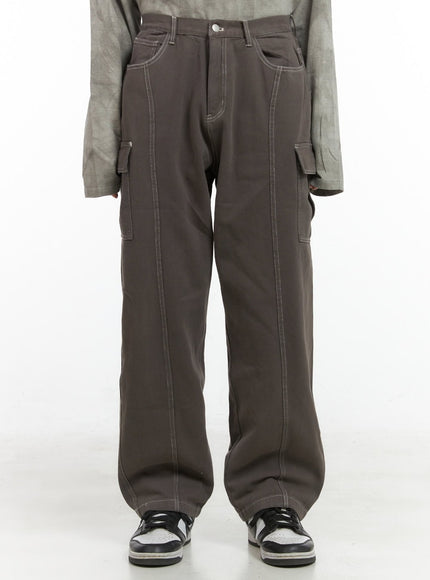 mens-pigment-cargo-cotton-pants-is419 / Dark gray