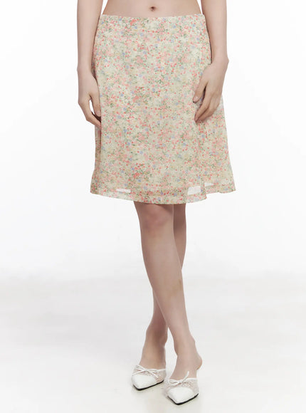floral-chiffon-midi-skirt-ca509 / Flower