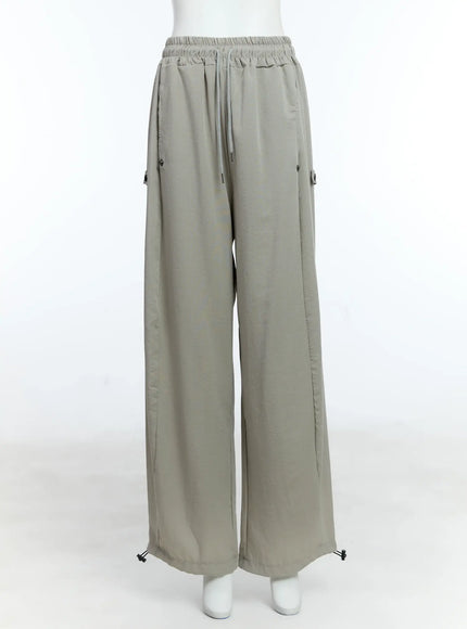 mens-linen-wide-leg-buttoned-pants-ig512 / Gray