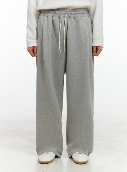 mens-pintuck-wide-leg-sweatpants-in426 / Gray