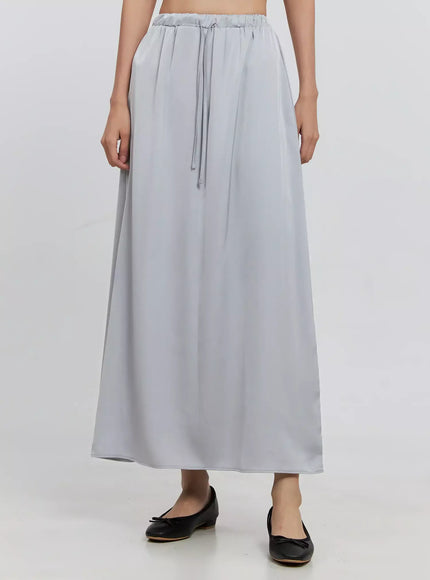 elegant-satin-maxi-skirt-is516 / Gray