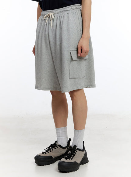 men-s-cargo-comfort-wide-leg-sweatshorts-iy529 / Gray