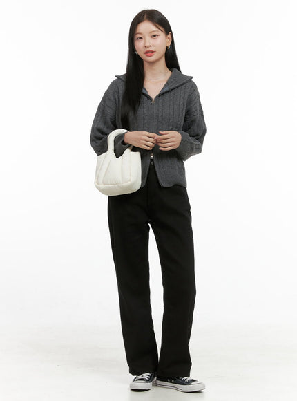 petite-cushion-tote-os411 / Light beige