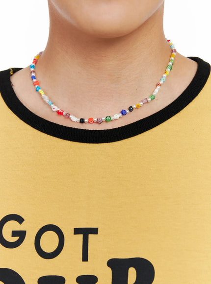 mens-colorful-beaded-necklace-ig508 / Multi Color