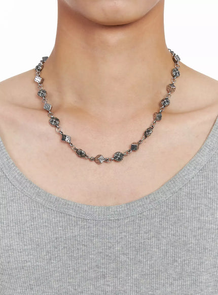 street-dice-chain-necklace-io516 / Silver