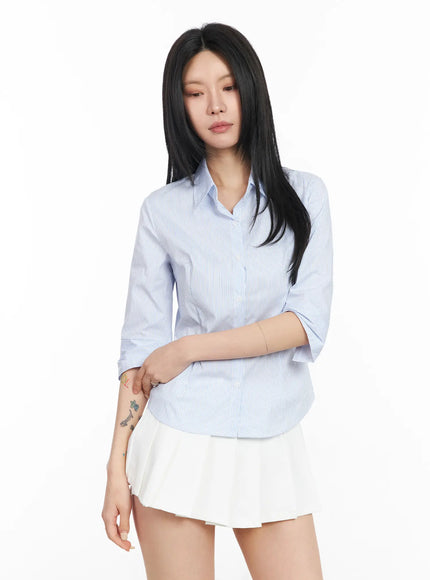 classic-3-4-sleeve-shirt-cm516 / Stripe