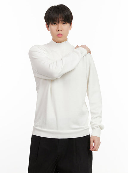 mens-mock-neck-sweater-ij517 / White