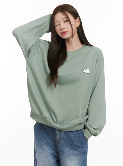 Cozy Embroidered Sweatshirt IJ530