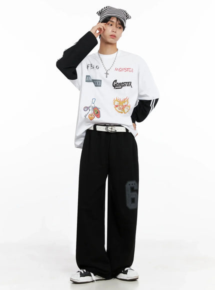 Men's Number Graphic Sweatpants IO516